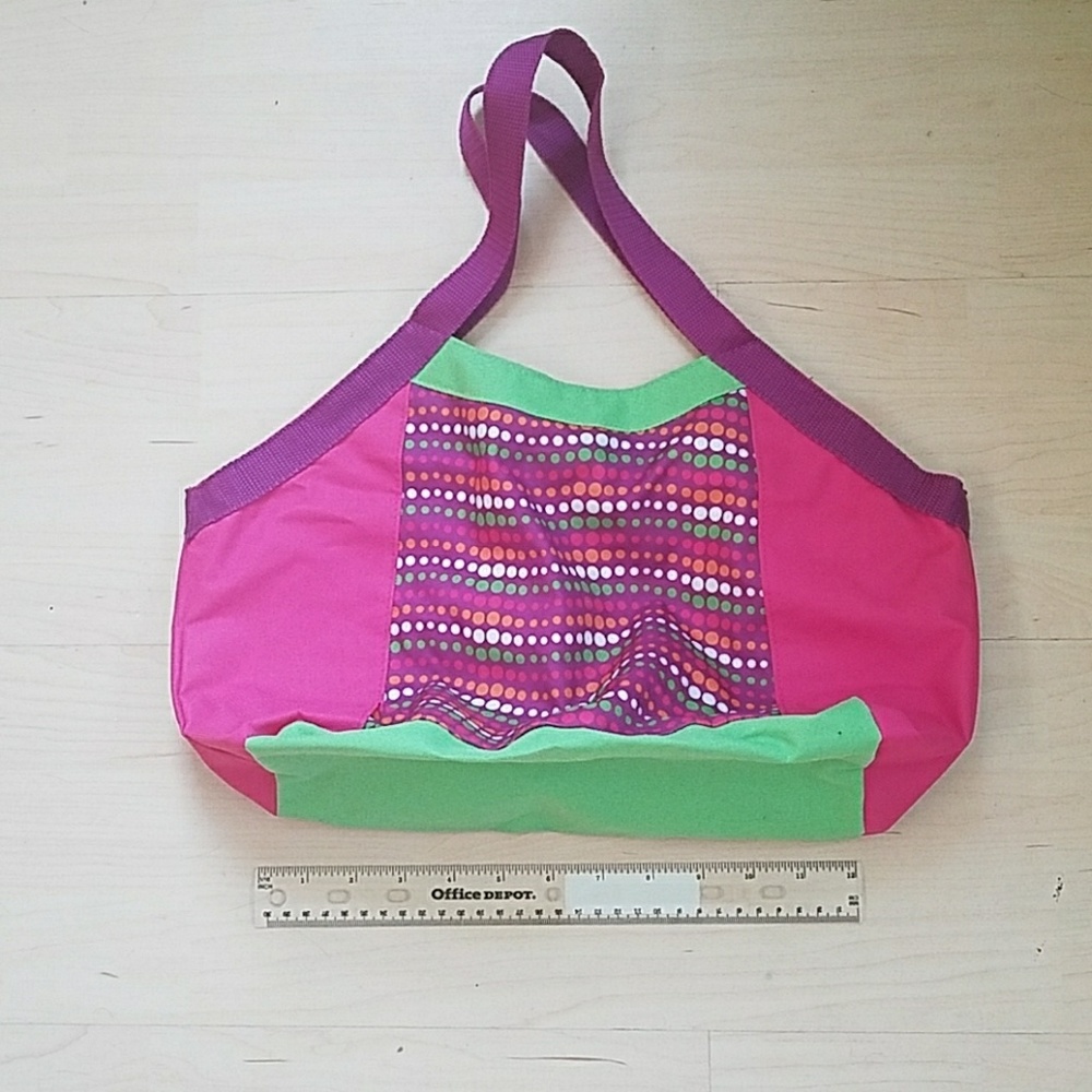 Polka dot canvas bag